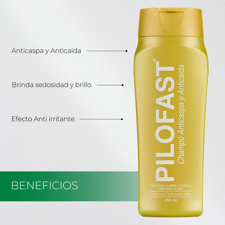 Pilofast Champú Anticaída y Anticaspa – Control de Caspa y Fortalecimiento Capilar – Cuidado Capilar