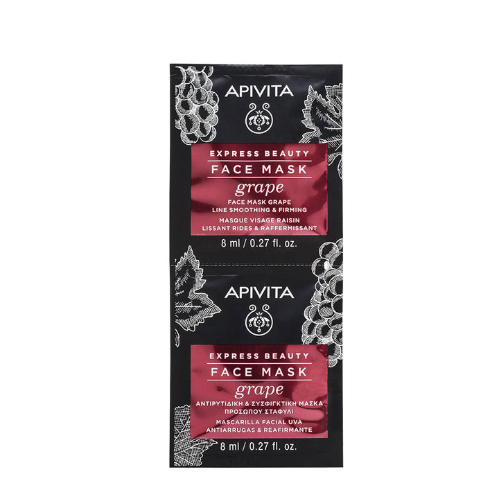 Express Beauty Face Mask Grape Apivita 2x8 ml – lift instantáneo_Pharmaskin