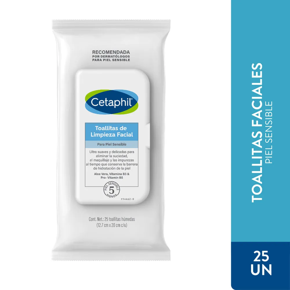 Toallitas faciales Cetaphil 25 unidades