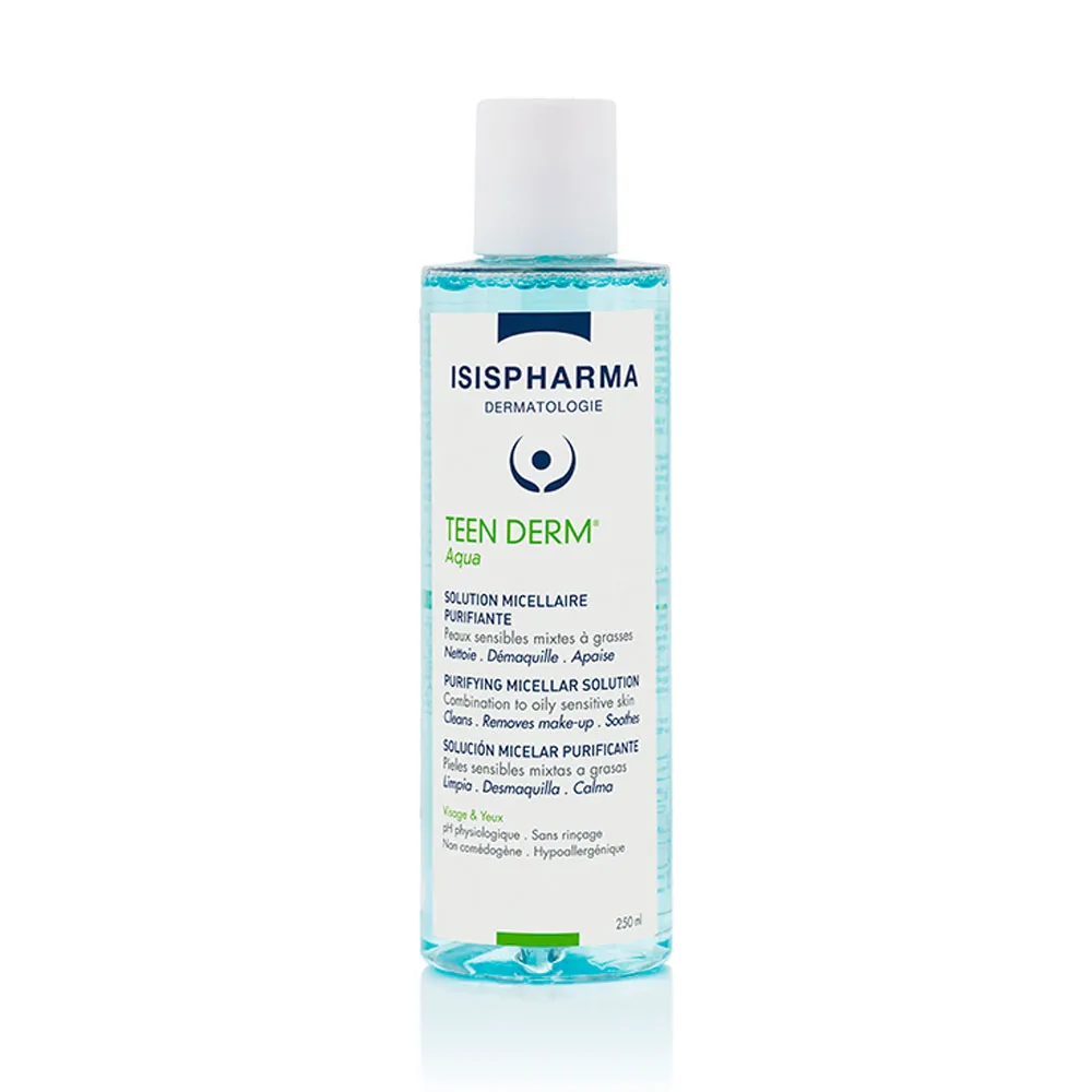 Teen Derm Aqua Isispharma 250 ml solución micelar para piel grasa_Pharmaskin