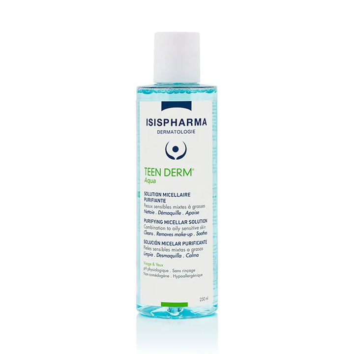 Teen Derm Aqua Isispharma 250 ml solución micelar para piel grasa_Pharmaskin