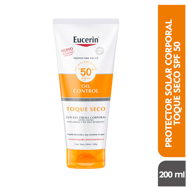 Protector Solar Corporal Eucerin 200 ml toque seco FPS 50+