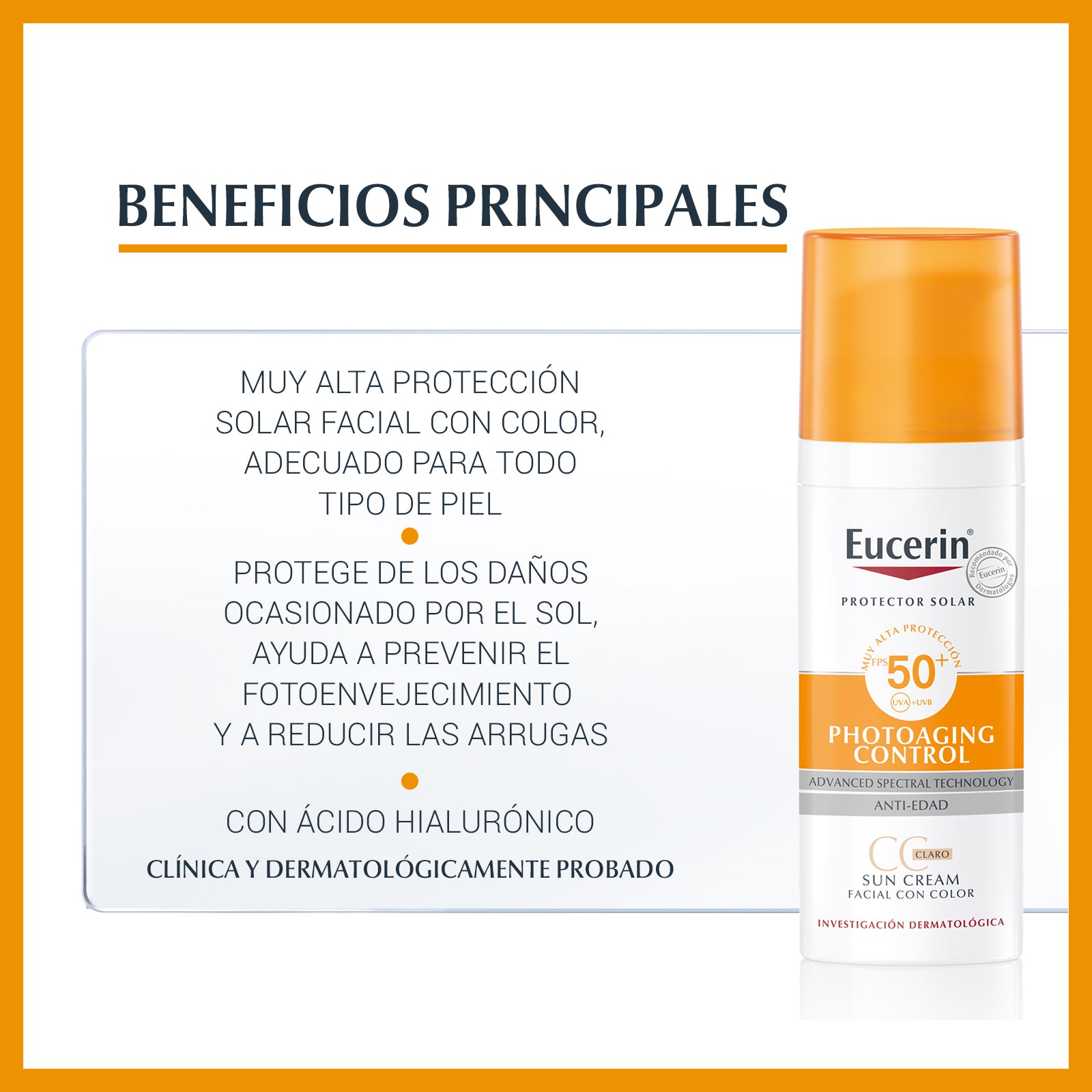 Protector Solar Facial Antiedad Eucerin Claro FPS 50+