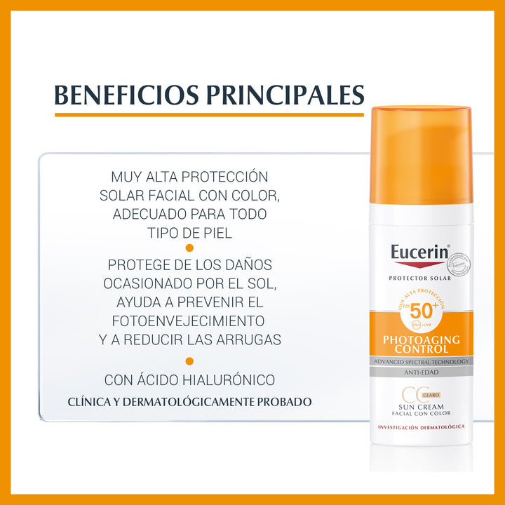 Protector Solar Facial Antiedad Eucerin Claro FPS 50+