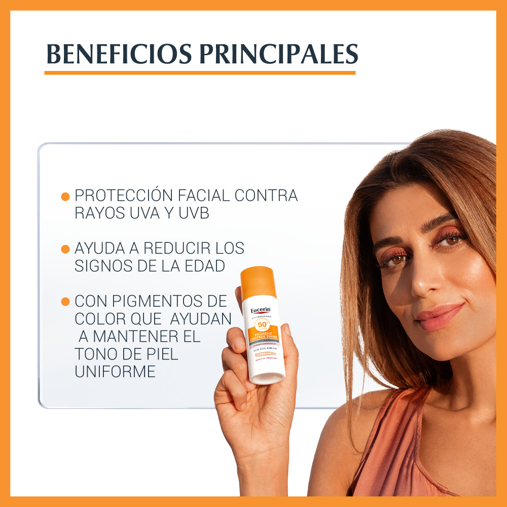 Protector Solar Facial Antiedad Eucerin Medio FPS 50+.