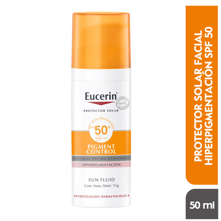 Protector Solar Facial Pigment Control Eucerin Sin Color FPS 50+
