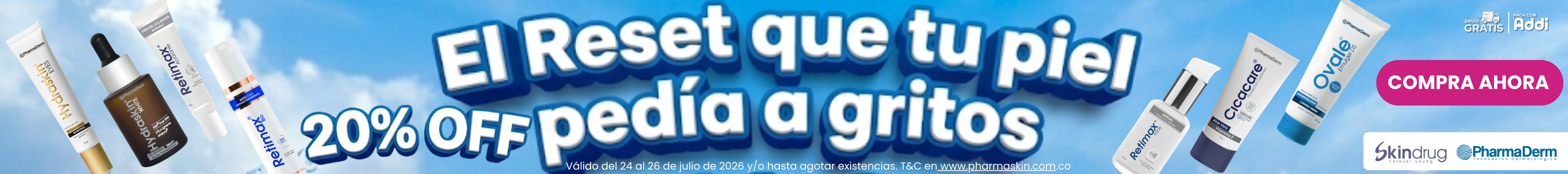Descuentos en seleccionados de Faciales de Pharmaderm y Skindrug
