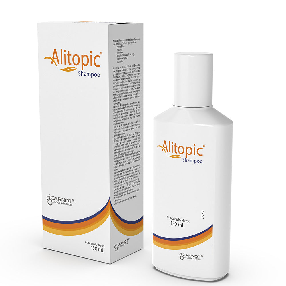 Envase de Alitopic Shampoo de Carnot 150 ml para cuero cabelludo sensible.
