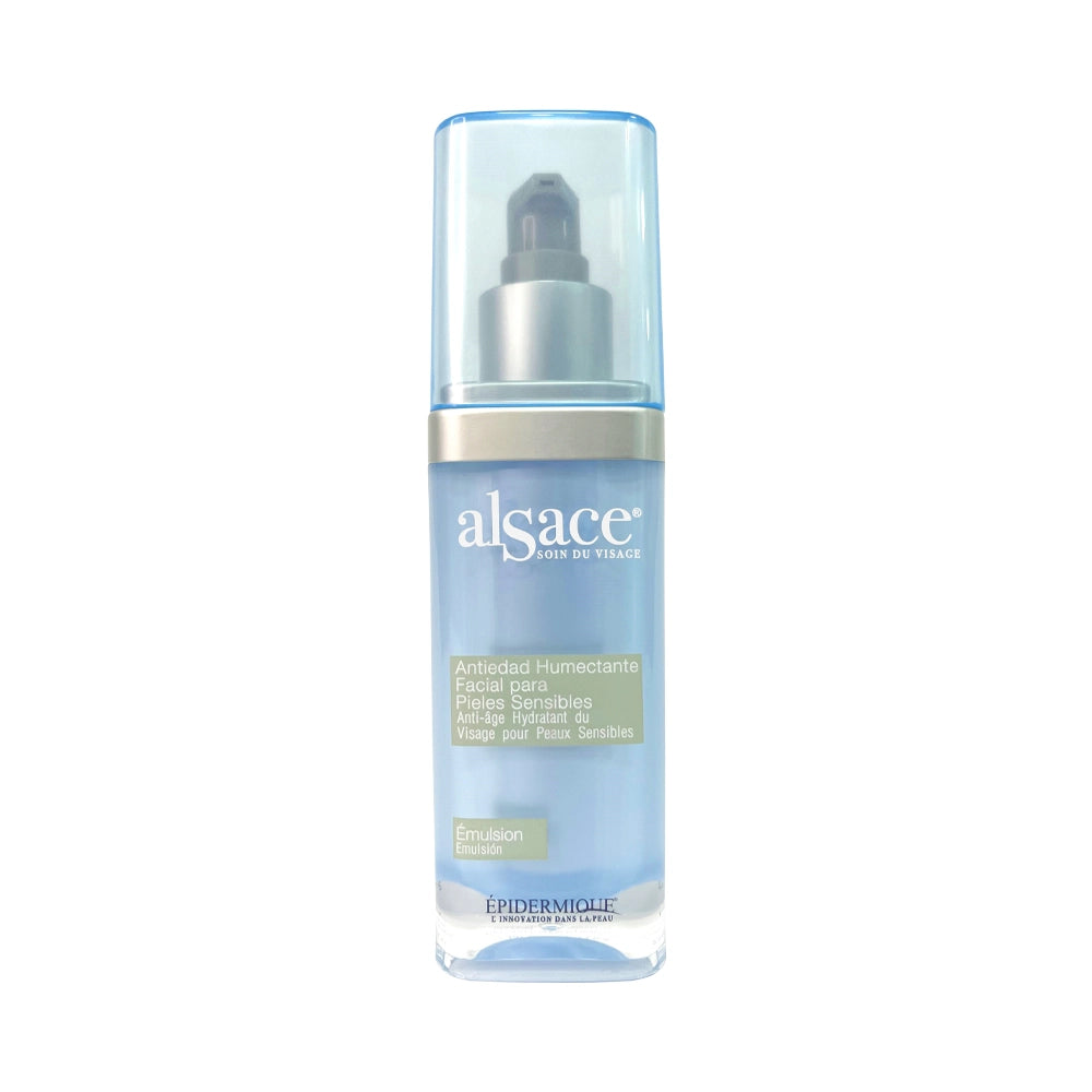 Envase de Alsace Antiedad Humectante Epidermique para piel sensible.