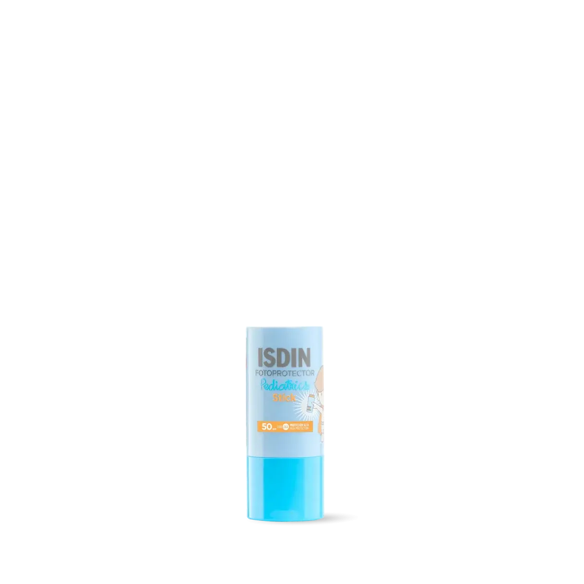 Envase del Pediatrics Stick SPF 50 de ISDIN para la protección y el bienestar de las zonas sensibles infantiles.