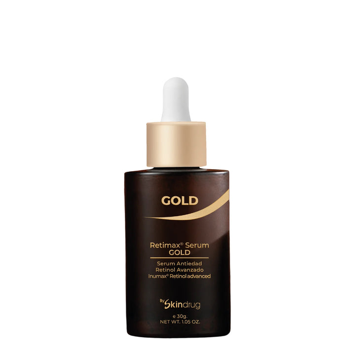 Serum facial iluminador con color Retimax Serum Gold de Skindrug.