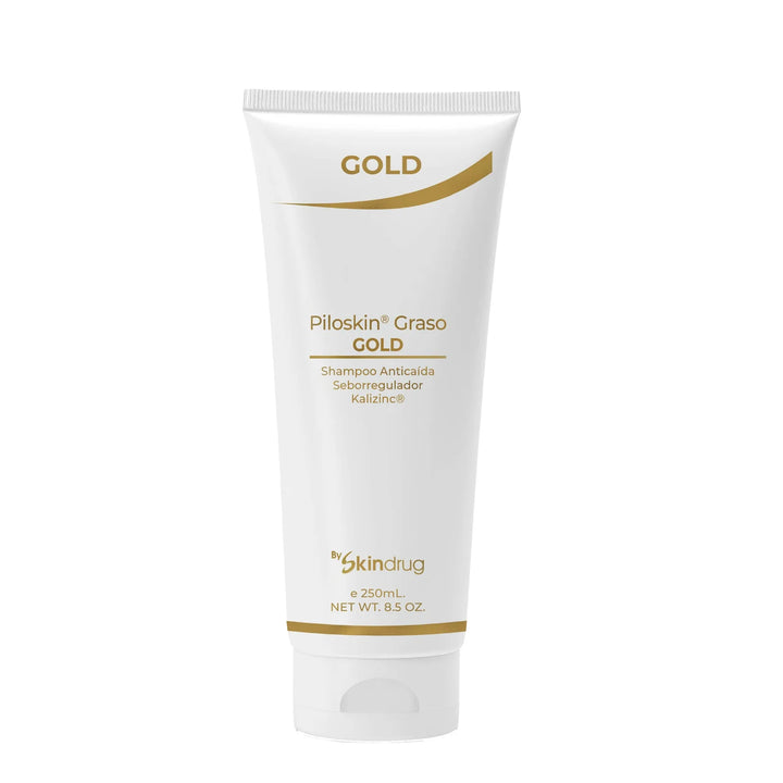 Shampoo para cabello graso Piloskin Graso Gold de Skindrug.