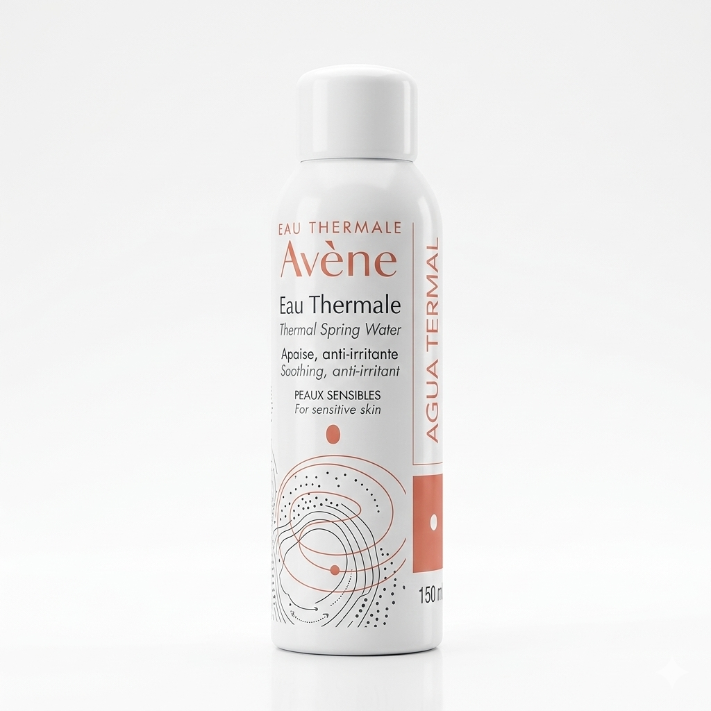 Envase de Agua Termal Avène 150 ml en spray para calmar la piel sensible.