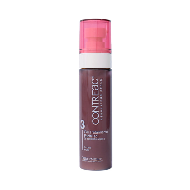 Envase de Contreac 3 Gel Tratamiento Facial AC Epidermique para el control de grasa.