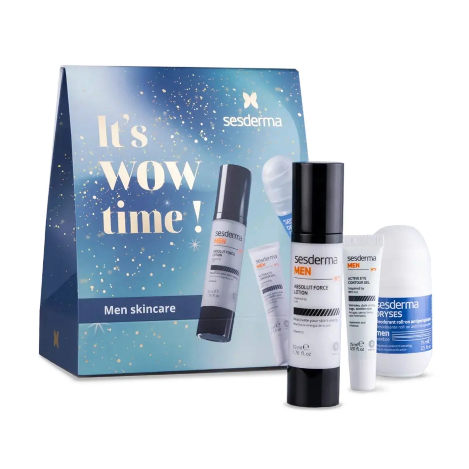 KIT MEN LOTION 50ML + MEN CONTORNO DE OJOS + DRYSES MEN
