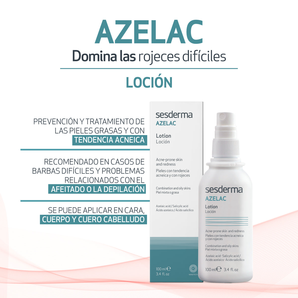 Azelac Loción 100 ml - SESDERMA | Seborregulador piel con tendencia grasa