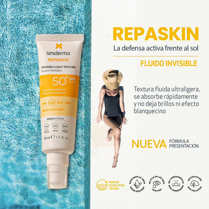 Repaskin Fluido Invisible Spf50, protección solar avanzada 50 ml - SESDERMA