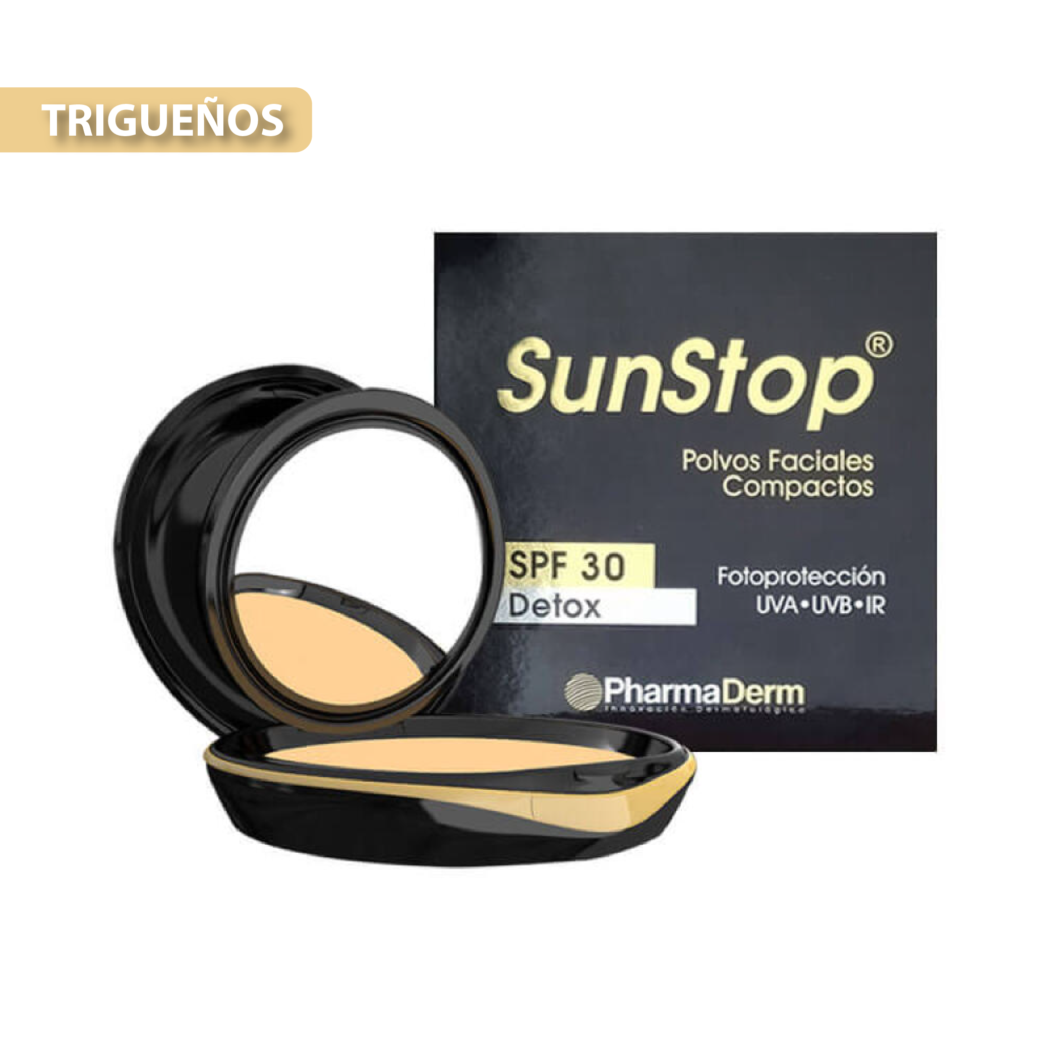 Trigenos-Sunstop-Polvos-Compactos-Spf30-Traslucidos-Pharmaderm-pharmaskin