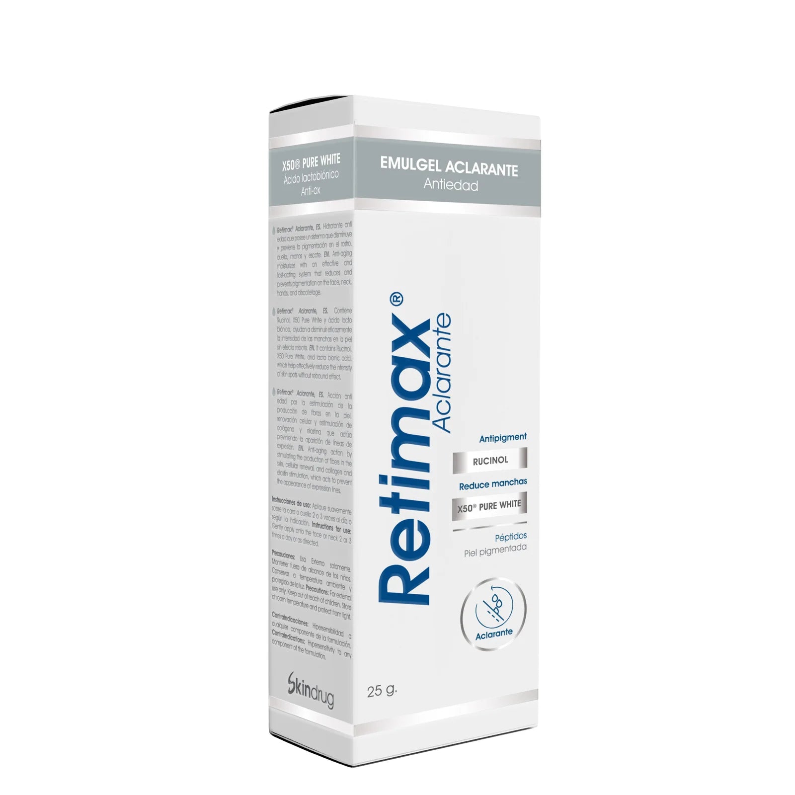 Crema unificadora de tono Retimax Aclarante de Pharmaskin para manchas solares.