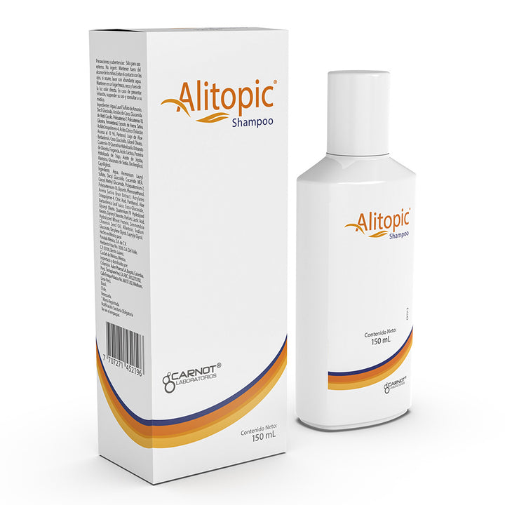 Envase de Alitopic Shampoo de Carnot 150 ml para cuero cabelludo sensible.