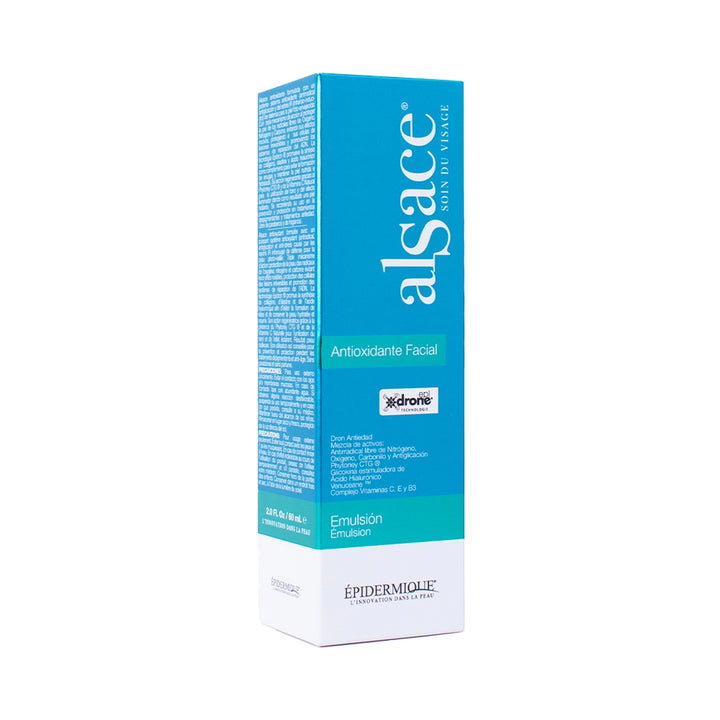 Envase de Alsace Antioxidante Facial Epidermique para protección de la piel.