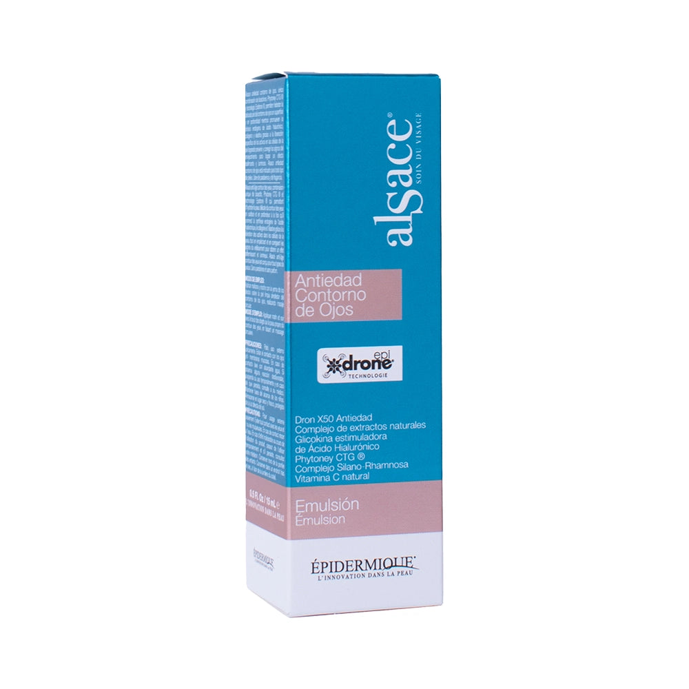 Envase de Alsace Antiedad Contorno de Ojos para una mirada revitalizada.