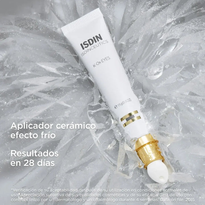 Envase de Isdinceutics K-Ox Contorno de Ojos Isdin 15 gr con aplicador cerámico.