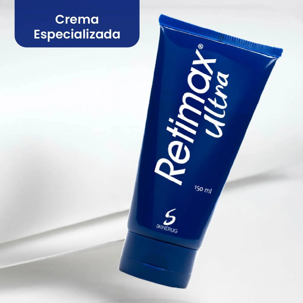 Crema hidratante corporal Retimax Ultra de Pharmaskin para mejorar la textura cutánea.