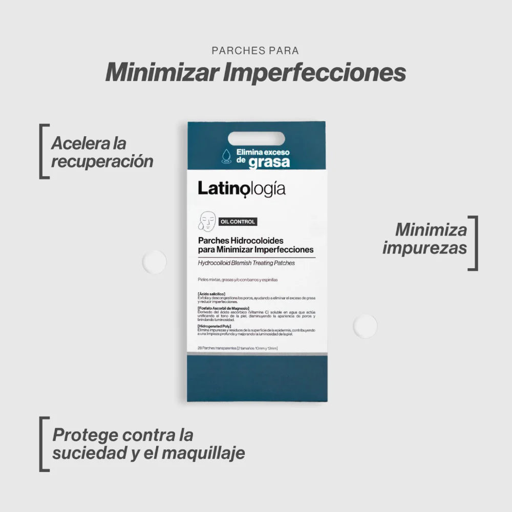 Lámina de Parches Hidrocoloides Latinología para el cuidado de imperfecciones localizadas.