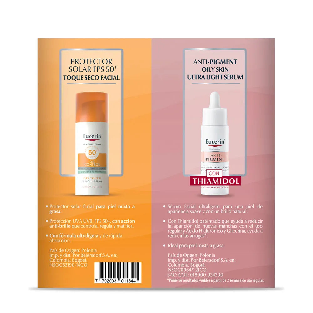 KIT PIEL MIXTA ANTI-PIGMENT ULTRA-LIGHT SERUM + PROTECTOR OIL CONTROL TOQUE SECO