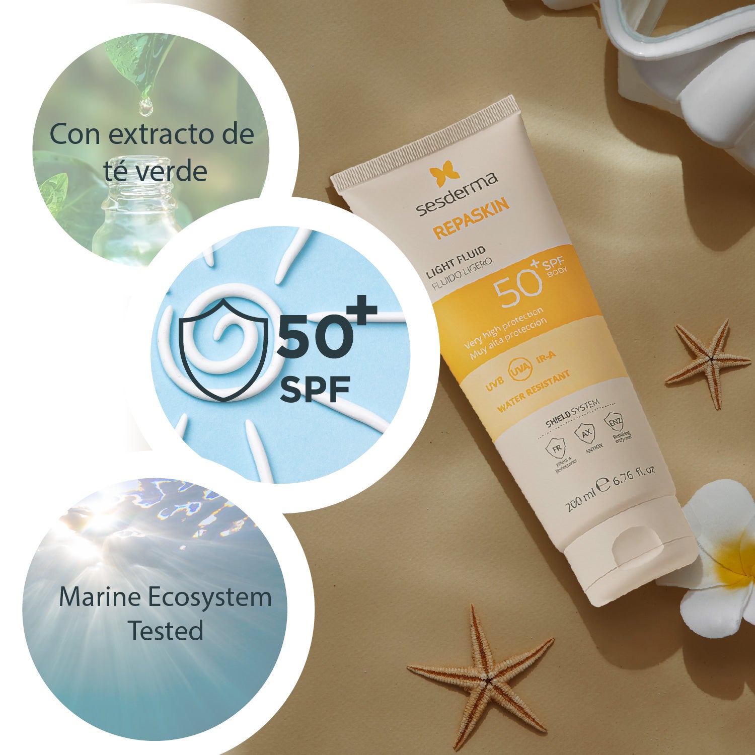 Protector Solar Corporal Repaskin Fluido Ligero Corporal 200 ml - SESDERMA