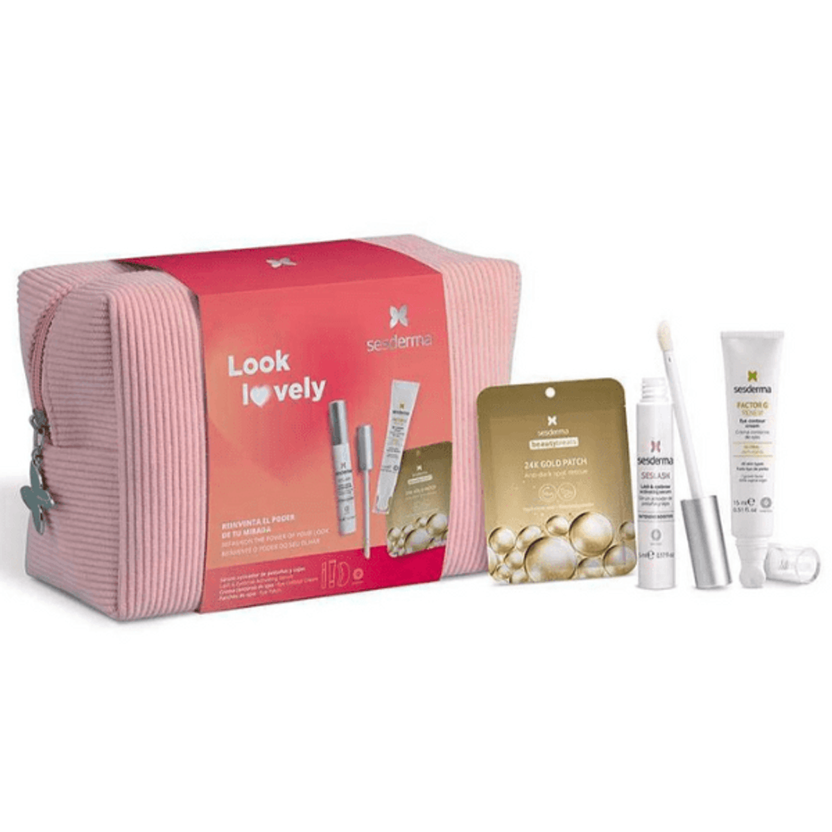 KIT FACTOR G CONTORNO gatis SESLASH SERUM + PARCHE DE OJOS BEAUTYTREATS 24K GOLD