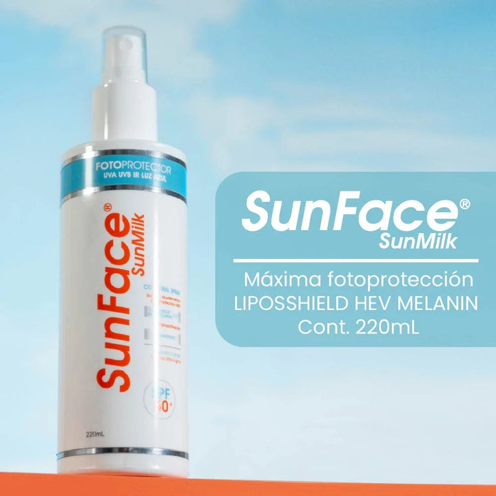 Protector solar fluido SunFace SunMilk de Pharmaskin para el rostro.