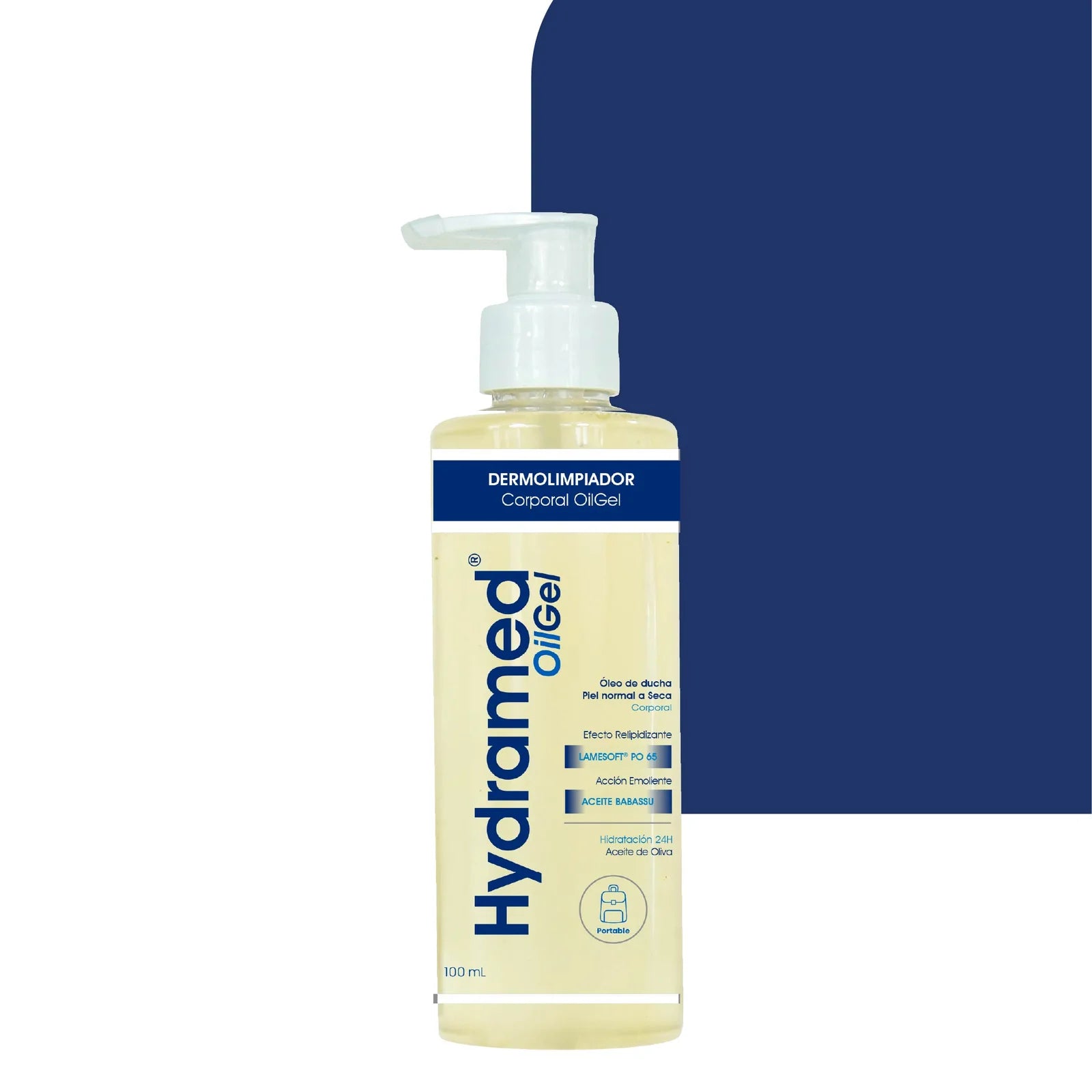 Envase de Hydramed Oilgel 100ml - Skindrug para la limpieza emoliente y protección de la piel.