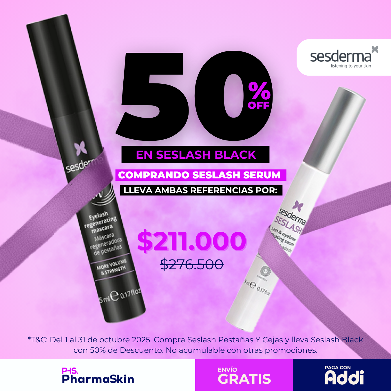 50% en Seslash Black comprando Seslash Serum Activador- Sesderma 5 ml