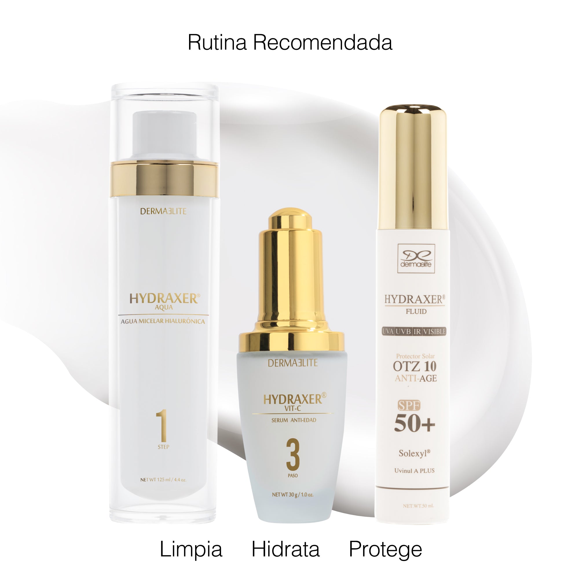 Envase de Hydraxer Serum Antiedad Vitamina C - Dermaelite para el tratamiento de firmeza y luminosidad facial.