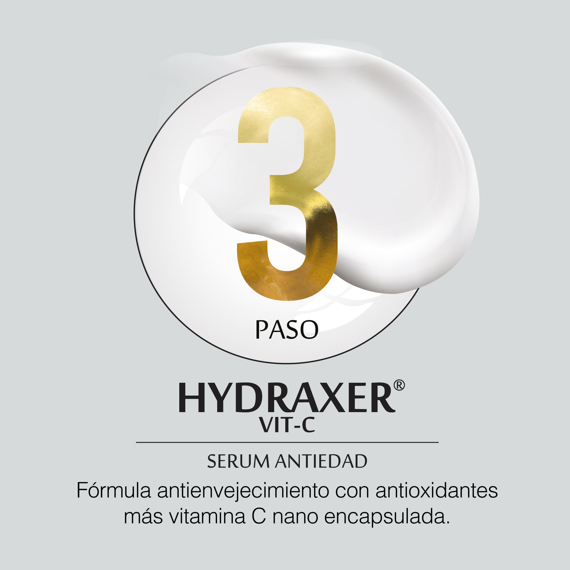 Envase de Hydraxer Serum Antiedad Vitamina C - Dermaelite para el tratamiento de firmeza y luminosidad facial.