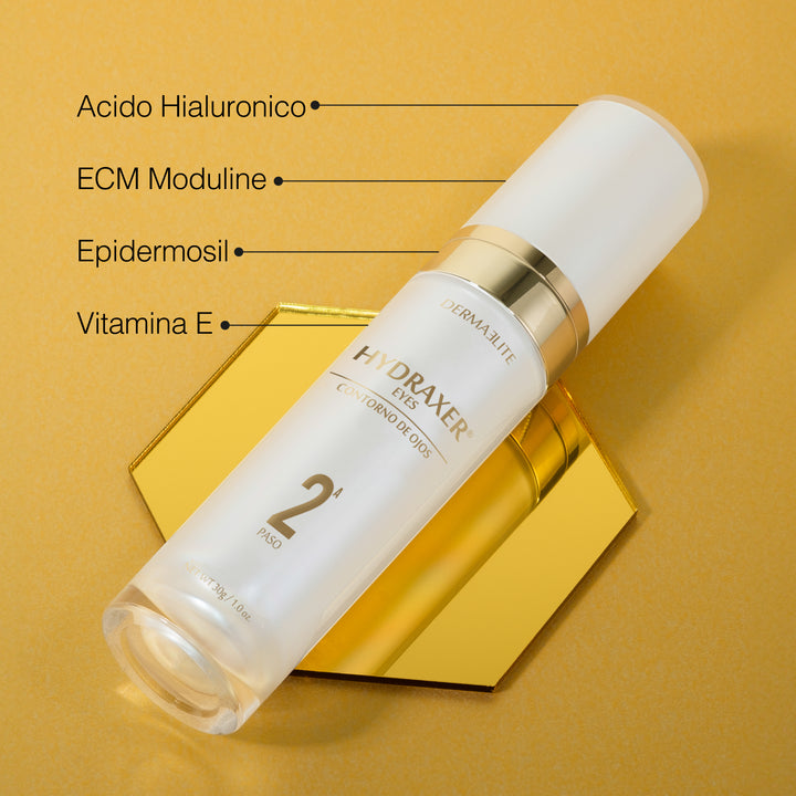 Envase de Contorno de ojos Hydraxer Eyes - Dermaelite para el tratamiento de firmeza y luminosidad.