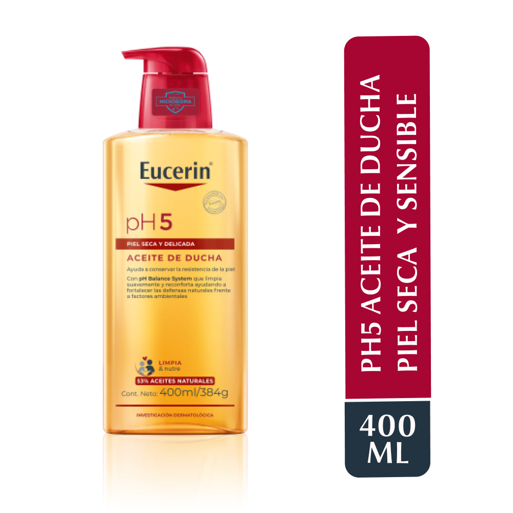 Aceite de ducha Eucerin 400 ml para pieles sensibles.