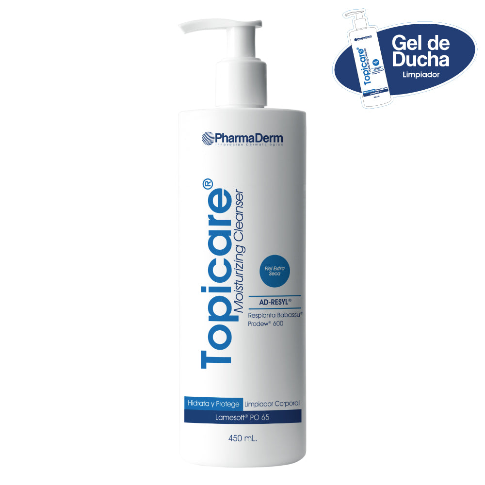Topicare_Cleanser_Gel_de_Ducha_corporal_450ml_Pharmaderm_Piel_extra_seca_piel_sensible_suave_libres de_sulfato_hidratacion_intensiva