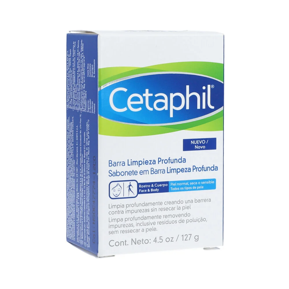 Barra de limpieza profunda Cetaphil para rostro y cuerpo