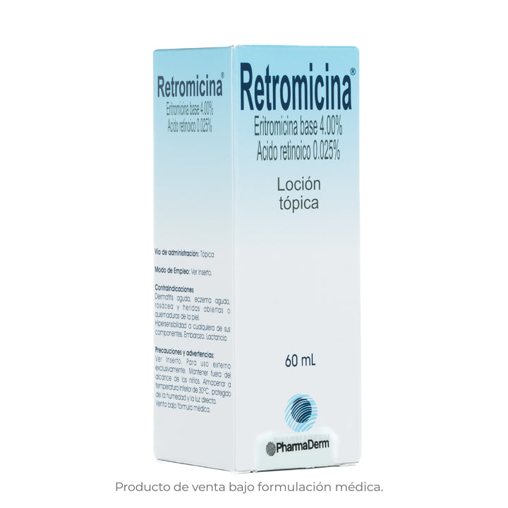 Solución de limpieza profunda Retromicina de Pharmaderm para el rostro.