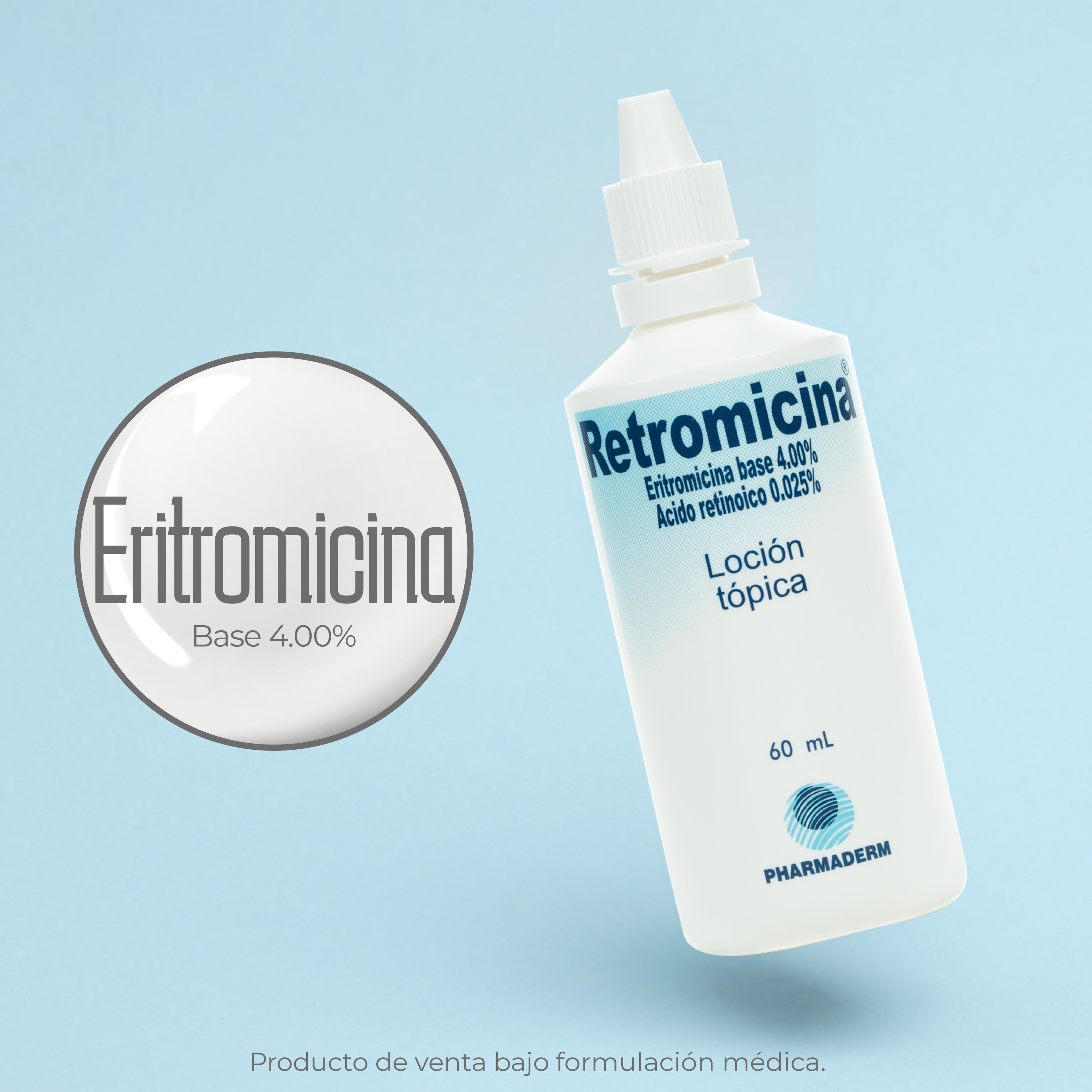 Solución de limpieza profunda Retromicina de Pharmaderm para el rostro.