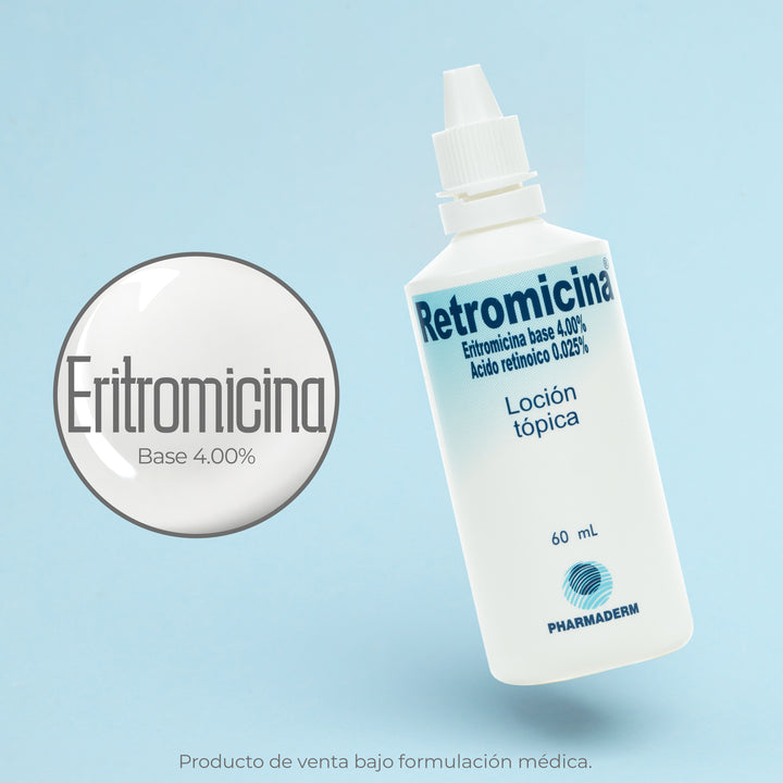 Solución de limpieza profunda Retromicina de Pharmaderm para el rostro.