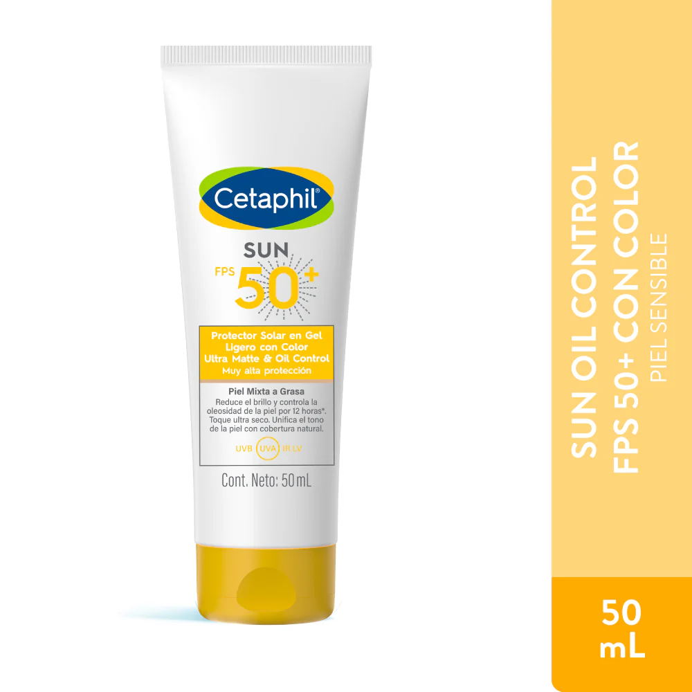 Protector Solar FPS50+ Cetaphil con Acabado Mate y Color