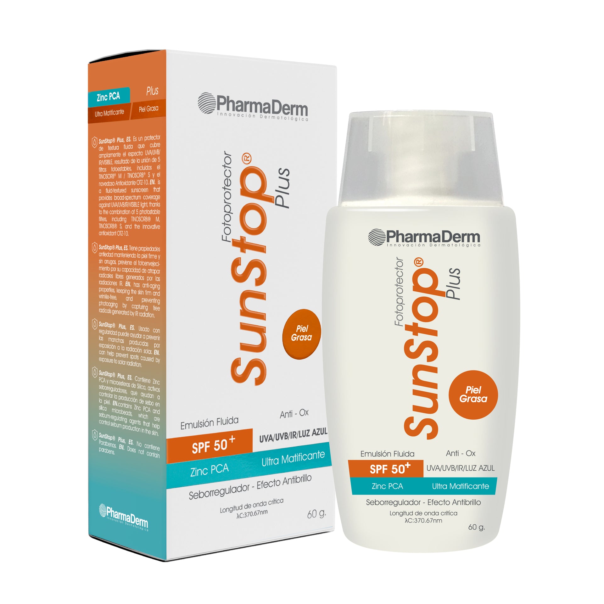 Protector Solar Antiedad Sunstop Plus Spf 50+ - Pharmaderm 60 ml