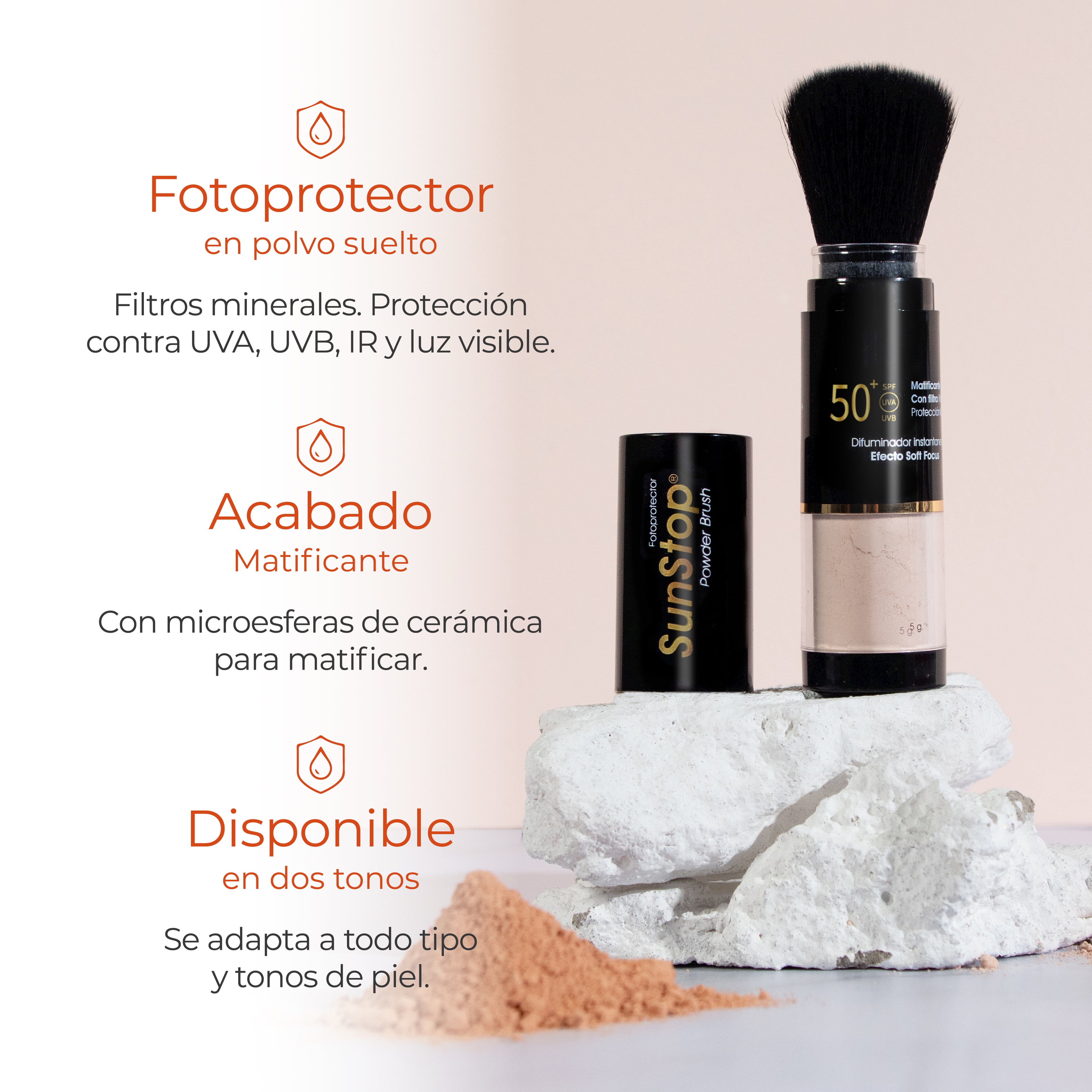 Sunstop Powder Brush SPF50 - Pharmaderm Trigueño_Pharmaskin
