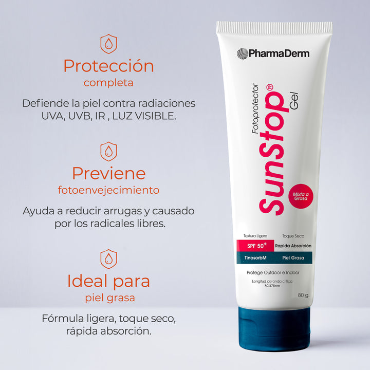 Sunstop Gel Spf50 - Pharmaderm 80 gr protector solar_Pharmaskin
