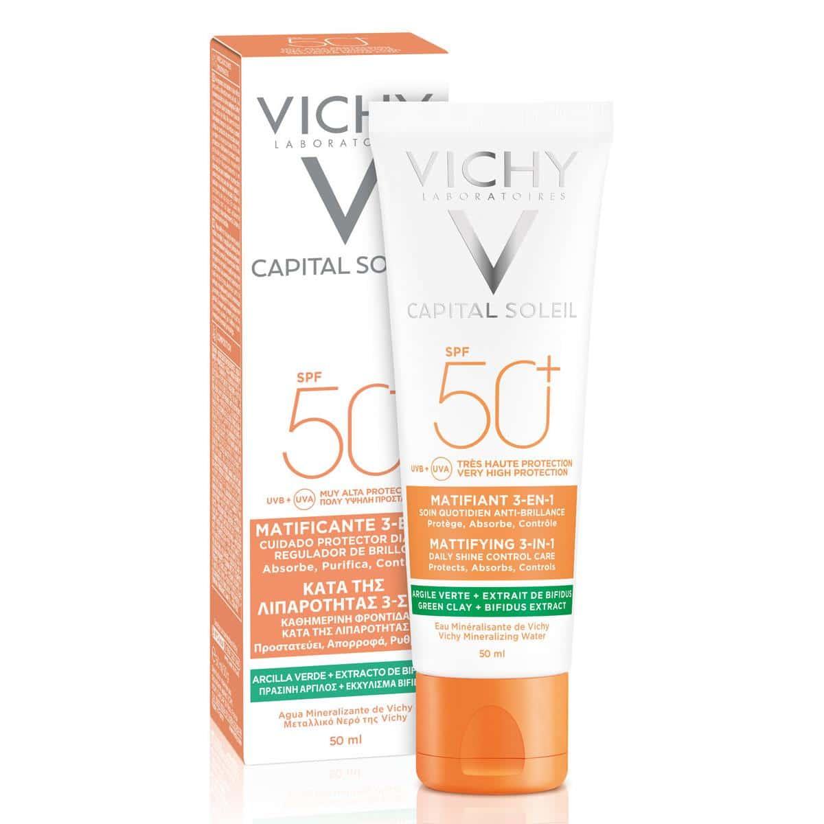 Vichy Bloqueador Capital Soleil Matificante 3 en 1 Spf 50+