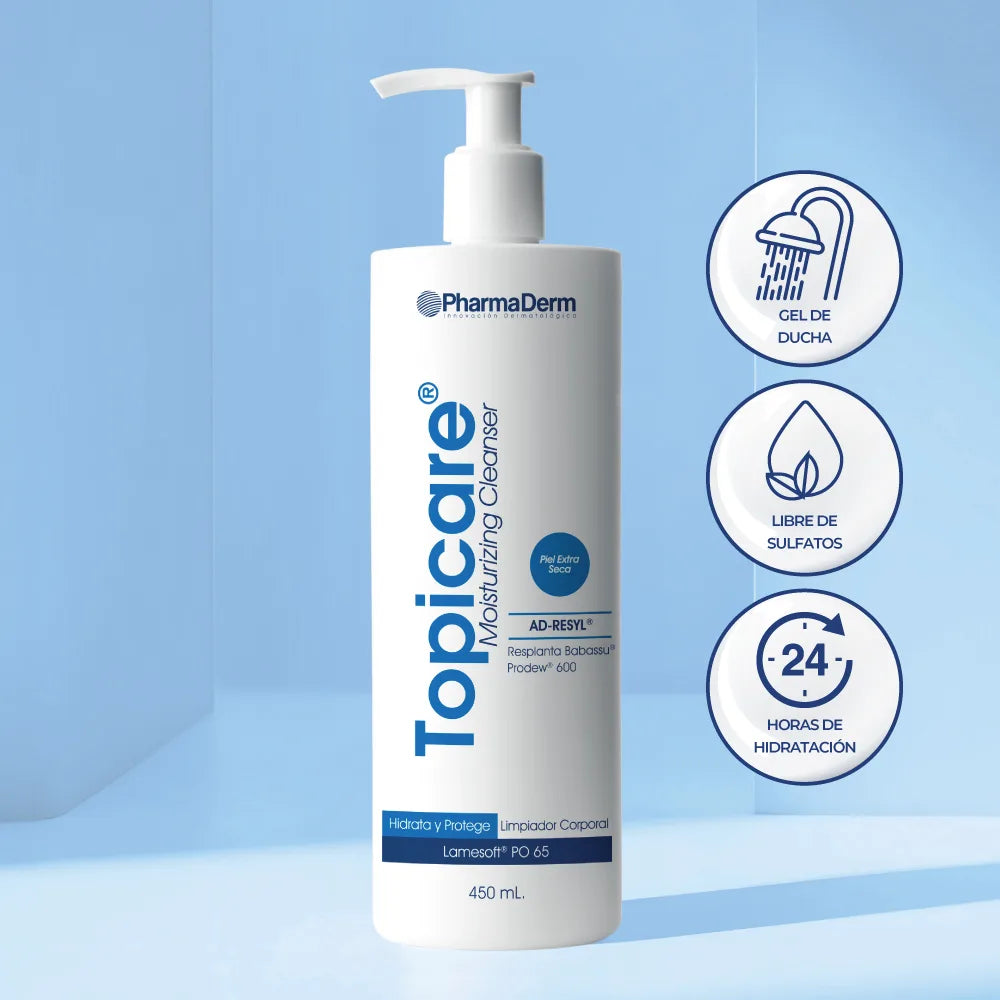 Topicare_Cleanser_Gel_de_Ducha_corporal_450ml_Pharmaderm_Piel_extra_seca_piel_sensible_suave_libres de_sulfato_hidratacion_intensiva
